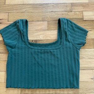 Aerie Teal Ribbed Crop Top